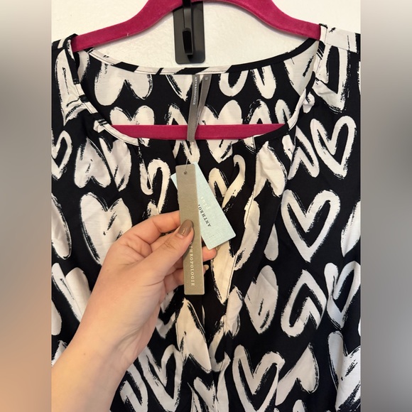 NEW Anthropologie Somerset Maxi Dress Black White Heart 2X Plus Maxi NWT - Picture 8 of 10